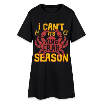 Alaska Königskrabben It's Crab Season - Frauen T-Shirt-Kleid - Schwarz - Vorne