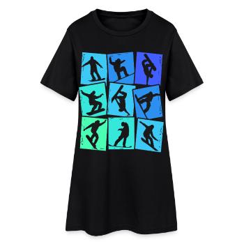 Snowboard Snowboarder Enfants Garçons Hommes - Robe T-shirt Femme - noir - Devant