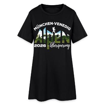 Crossing the Alps 2026 Munich Venice Hiking - Women’s T-Shirt Dress - black - Front