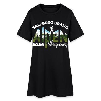 Alpenüberquerung Alpen 2026 Salzburg Grado Wandern - Frauen T-Shirt-Kleid - Schwarz - Vorne