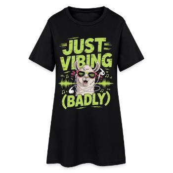 Just Vibing Badly – Chemise de lama pour les fans de musique - Robe T-shirt Femme - noir - Devant