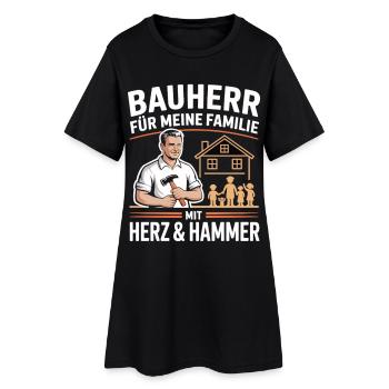 Constructeur pour ma famille – Herz & Hammer - Robe T-shirt Femme - noir - Devant