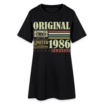 Original 1986 Vintage Vintage Anniversaire Rétro - Robe T-shirt Femme - noir - Devant