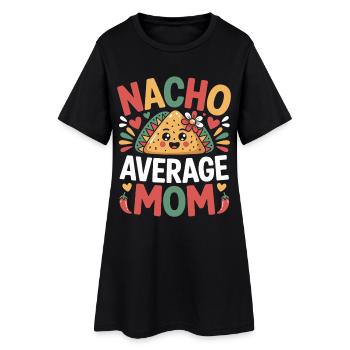Nacho Maman Moyenne Drôle - Robe T-shirt Femme - noir - Devant
