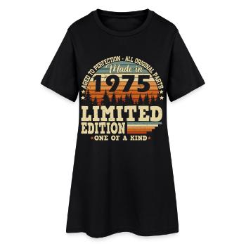 Vintage 1975 Né Vintage Anniversaire Rétro - Robe T-shirt Femme - noir - Devant