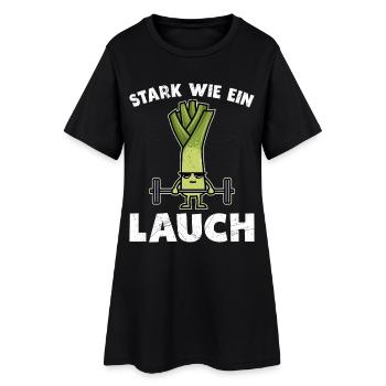Haltérophiles FORT COMME UN POIREAU Drôle - Robe T-shirt Femme - noir - Devant