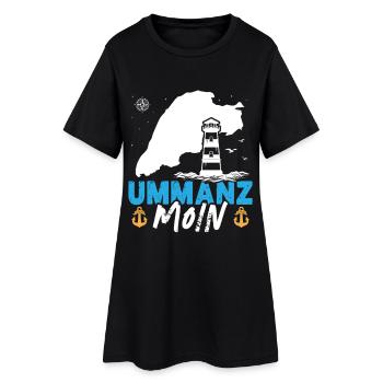 Ostsee Urlaub UMMANZ MOIN Lustiges - Frauen T-Shirt-Kleid - Schwarz - Vorne