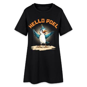 Mer Baltique Vacances MOIN POEL Souvenier Drôle - Robe T-shirt Femme - noir - Devant