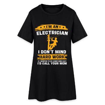 Je suis un électricien qui dit - Robe T-shirt Femme - noir - Devant