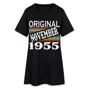 Novembre 1955 Vintage Rétro Anniversaire - Robe T-shirt Femme - noir - Devant