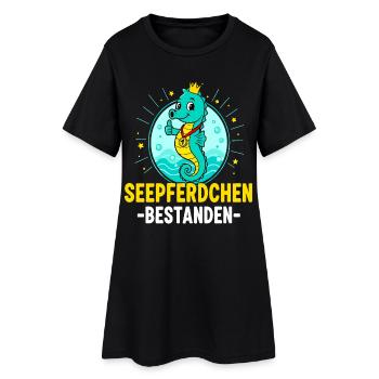 Seahorse passed swimming course child - Women’s T-Shirt Dress - black - Front