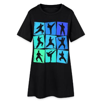 Taekwondo Karaté Arts Martiaux Hommes Enfants Garçons - Robe T-shirt Femme - noir - Devant