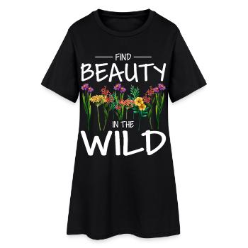 Trouvez la beauté dans les fleurs sauvages - Robe T-shirt Femme - noir - Devant