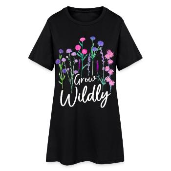 Conception de fleurs sauvages en cire - Robe T-shirt Femme - noir - Devant