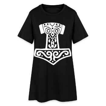 Thor's Hammer (White) - Women’s T-Shirt Dress - black - Front