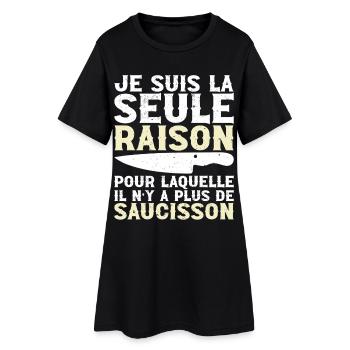 Le Saucisson c'est La Vie - Humour Apéro Cadeau - Robe T-shirt Femme - noir - Devant