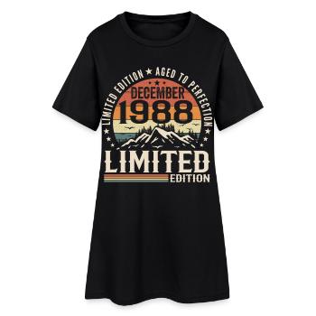 Décembre 1988 - Robe T-shirt Femme - noir - Devant