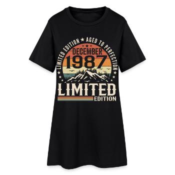 Dezember 1987 - Frauen T-Shirt-Kleid - Schwarz - Vorne
