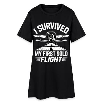 First Flight Airplane Flight - Women’s T-Shirt Dress - black - Front