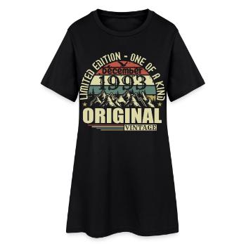 Dezember 1993 Dezember Jahrestag Dezember 1993 - Frauen T-Shirt-Kleid - Schwarz - Vorne