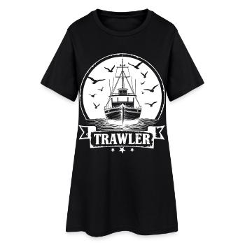 Chalutier de pêche Ahoy Maritim - Robe T-shirt Femme - noir - Devant