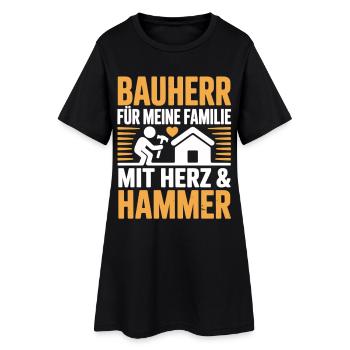 Constructeur pour ma famille – Style Heart & Hammer - Robe T-shirt Femme - noir - Devant