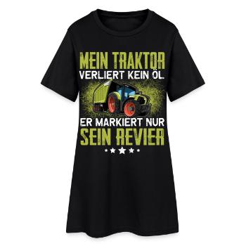 Landwirt - Frauen T-Shirt-Kleid - Schwarz - Vorne