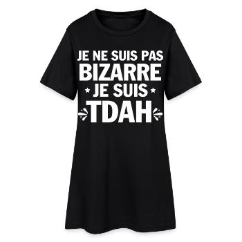 Je suis TDAH Humour et Hyperactivité - Robe T-shirt Femme - noir - Devant