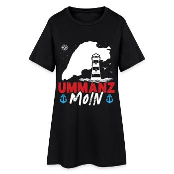 Ostsee Urlaub UMMANZ MOIN Lustiges - Frauen T-Shirt-Kleid - Schwarz - Vorne