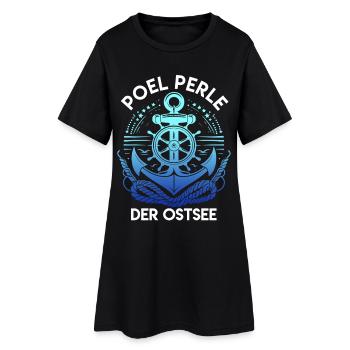 Ostsee Urlaub POEL PERLE DER OSTSEE Lustiges - Frauen T-Shirt-Kleid - Schwarz - Vorne