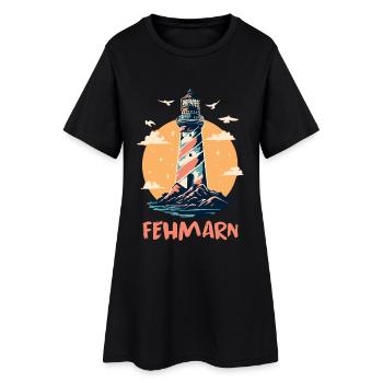 Vacances à la mer Baltique Phare de FEHMARN Fun - Robe T-shirt Femme - noir - Devant
