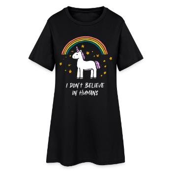 Je ne crois pas aux gens licorne - Robe T-shirt Femme - noir - Devant