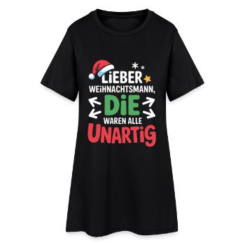 Vilain Père Noël disant - Robe T-shirt Femme - noir - Devant