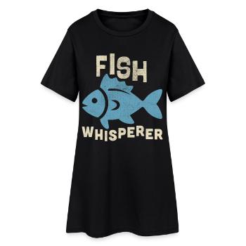 fish whisperer - Frauen T-Shirt-Kleid - Schwarz - Vorne