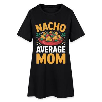 Nacho Maman Moyenne Drôle - Robe T-shirt Femme - noir - Devant