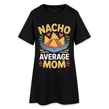 Nacho Maman Moyenne Drôle - Robe T-shirt Femme - noir - Devant