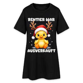 Renne était épuisé Canard de Noël drôle - Robe T-shirt Femme - noir - Devant