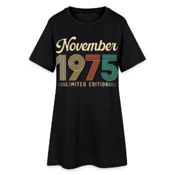November 1975 Vintage Birthday Retro Gift - Women’s T-Shirt Dress - black - Front