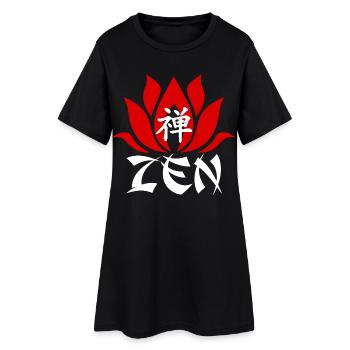 Le mot zen en chinois (blanc) - Robe T-shirt Femme - noir - Devant