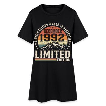 Dezember 1992 - Frauen T-Shirt-Kleid - Schwarz - Vorne