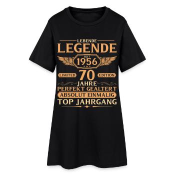 1956 Vintage Living Legend - 70th Birthday - Women’s T-Shirt Dress - black - Front