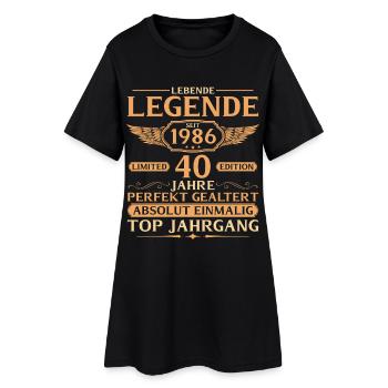 1986 Jahrgang Lebende Legende - 40. Geburtstag - Frauen T-Shirt-Kleid - Schwarz - Vorne