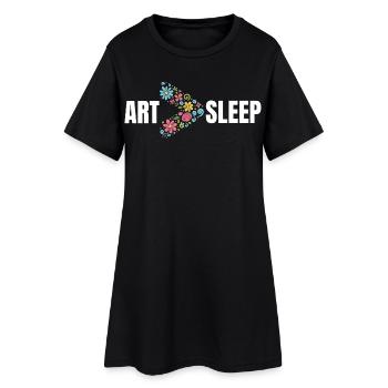 Art floral > sommeil – T-shirt drôle d’artiste - Robe T-shirt Femme - noir - Devant