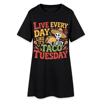Taco Tuesday – Witziges Food Shirt für Partys - Frauen T-Shirt-Kleid - Schwarz - Vorne