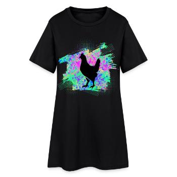 Poulets Poulets - Robe T-shirt Femme - noir - Devant