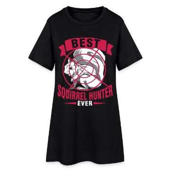 Eichhörnchenjäger Baumratte - Frauen T-Shirt-Kleid - Schwarz - Vorne