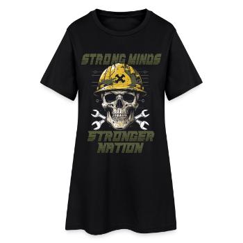 Mécanicien militaire - Robe T-shirt Femme - noir - Devant