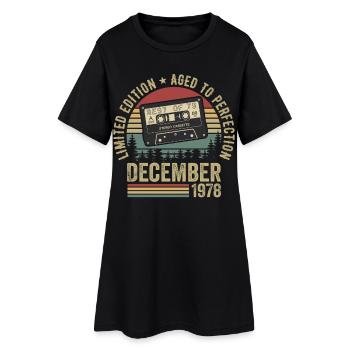 Décembre 1978 - Anniversaire Décembre 1978 - Robe T-shirt Femme - noir - Devant