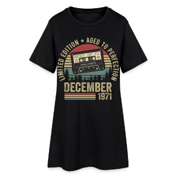 Décembre 1971 - Anniversaire Décembre 1971 - Robe T-shirt Femme - noir - Devant