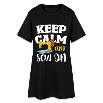 Restez calme et cousez - Robe T-shirt Femme - noir - Devant